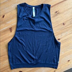 Lululemon Athletica Blue Sleeveless Muscle Tee with Cut Out